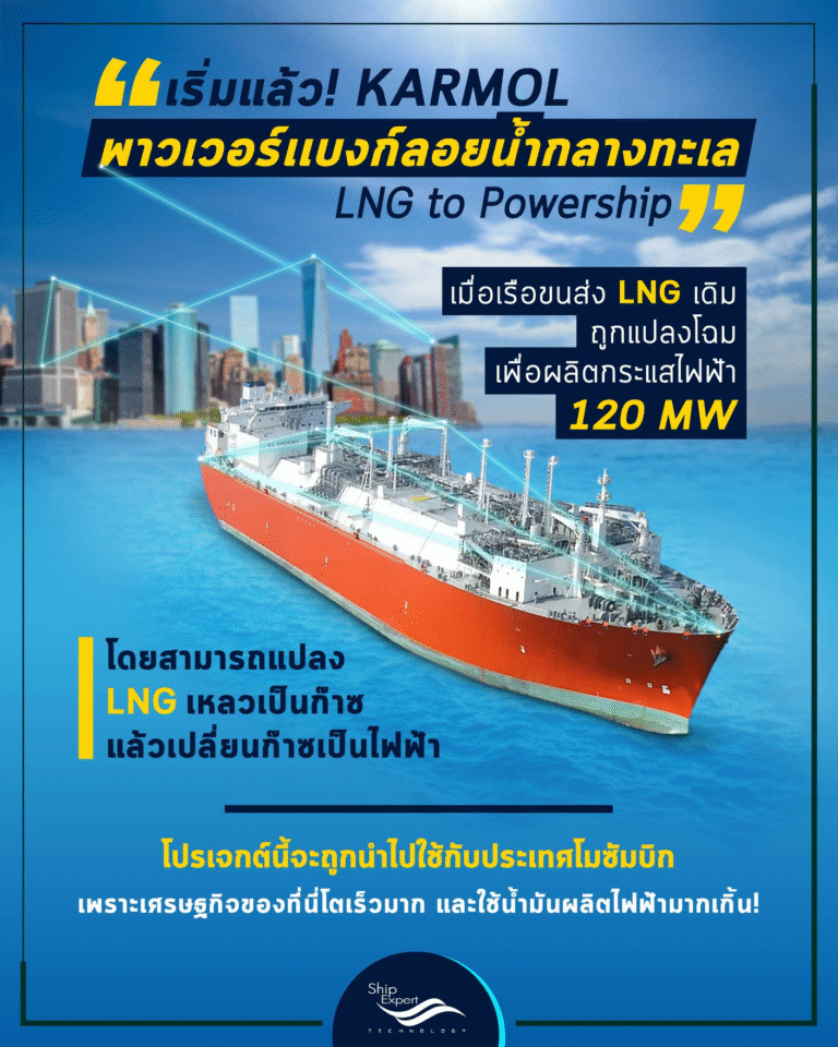 พบกับโปรเจกต์เปลี่ยนเรือ FSRU เป็นพาวเวอร์เเบงก์ลอยน้ำขนาด 120 MW