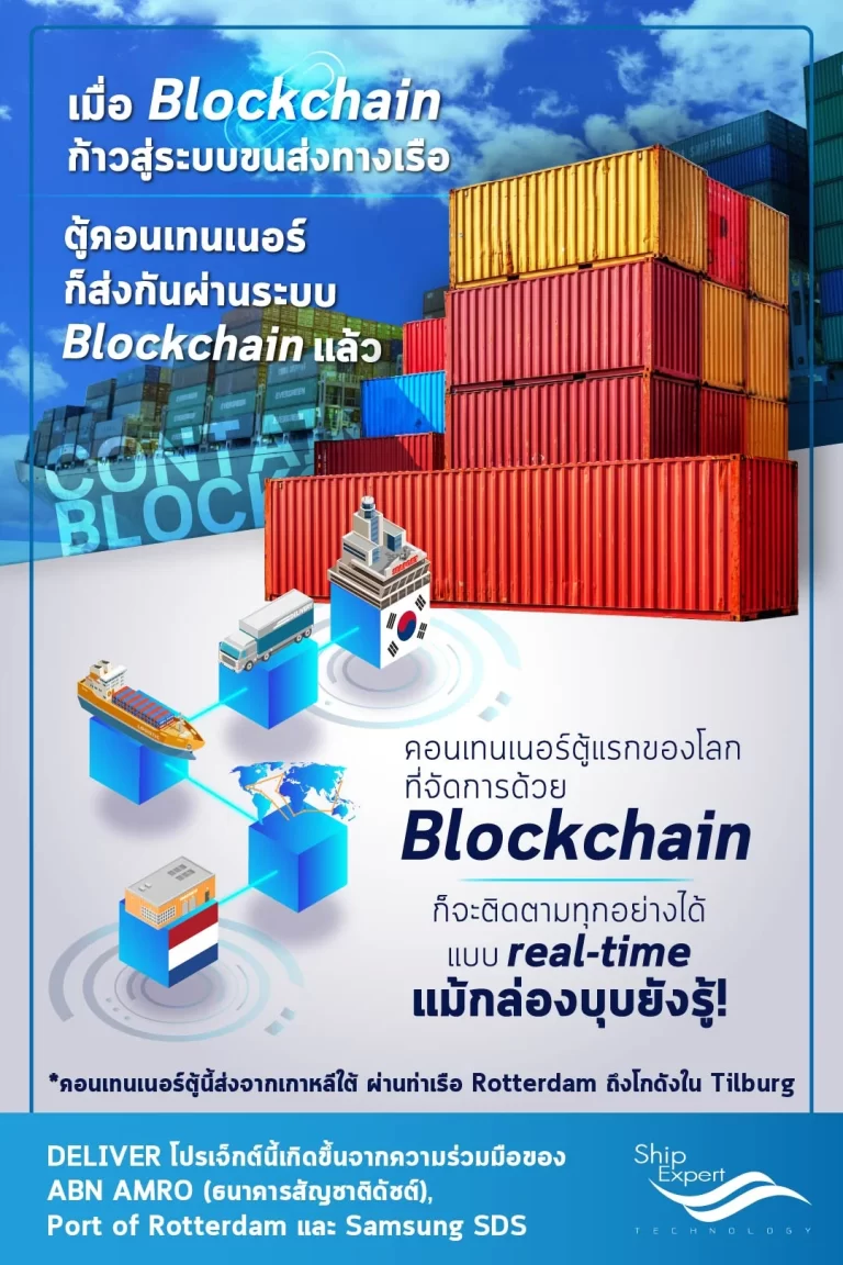 เริ่มเเล้ว! ตู้คอนเทนเนอร์ตู้เเรกที่ส่งโดยใช้ระบบ Blockchain