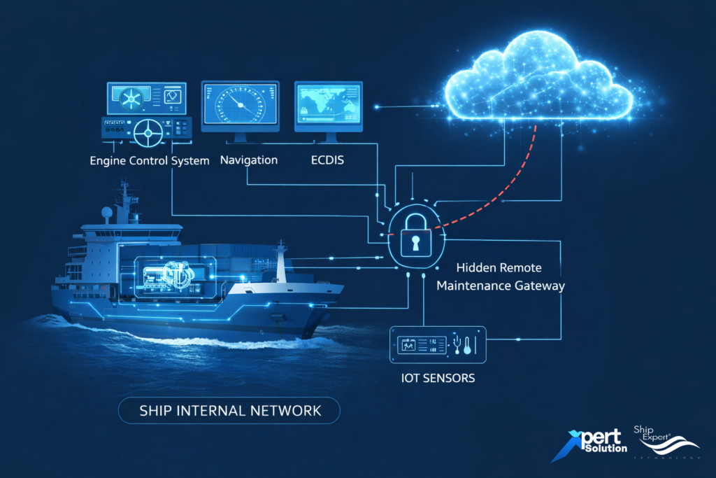 Shadow Connectivity คือ การมี “ช่องทางการเชื่อมต่อเครือข่าย” ในระบบเรือโดยที่คนประจำเรือหรือเจ้าของเรือไม่ได้รับรู้หรือไม่ได้ควบคุมอย่างเป็นทางการ