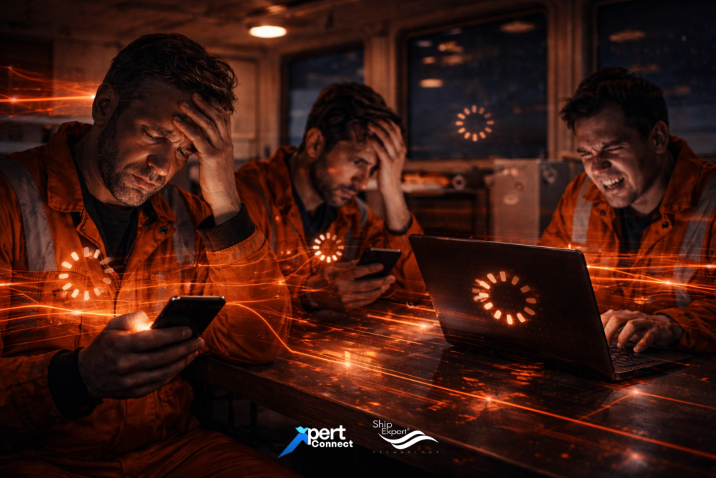 ความท้าทายของอินเทอร์เน็ตบนเรือแบบเดิม หลายกองเรือยังใช้ระบบอินเทอร์เน็ตที่ใช้แบนด์วิดท์ร่วมกันทั้งหมด ผลที่เกิดขึ้นคือ: • เน็ตช้าในช่วงที่มีคนใช้งานพร้อมกัน • วิดีโอคอลกับครอบครัวที่บ้านแล้วกระตุก • คนประจำเรือเกิดความไม่สะดวกในการใช้งาน แม้จะดูเป็นเรื่องเล็ก แต่ในระยะยาวส่งผลต่อขวัญกำลังใจ ความพึงพอใจ และแรงจูงใจในการทำงานของคนประจำเรือ