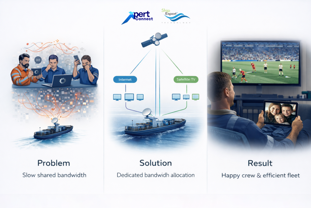 Crew Internet Package ไม่ใช่แค่แพ็กเกจอินเทอร์เน็ต แต่คือระบบบริหารจัดการการใช้งานเน็ตบนเรืออย่างเป็นระบบ ผ่านจานดาวเทียมเพียงใบเดียว พร้อมการจัดสรรแบนด์วิดท์ที่เหมาะสม ในยุคที่การแข่งขันด้านบุคลากรทางทะเลสูงขึ้น การดูแลคุณภาพชีวิตลูกเรือ กลายเป็นส่วนหนึ่งของกลยุทธ์การบริหารกองเรือ เพราะวันนี้การเชื่อมต่อไม่ได้หมายถึงแค่การออนไลน์ แต่หมายถึง “การรักษาความมั่นคงของทีมงานบนเรือ”