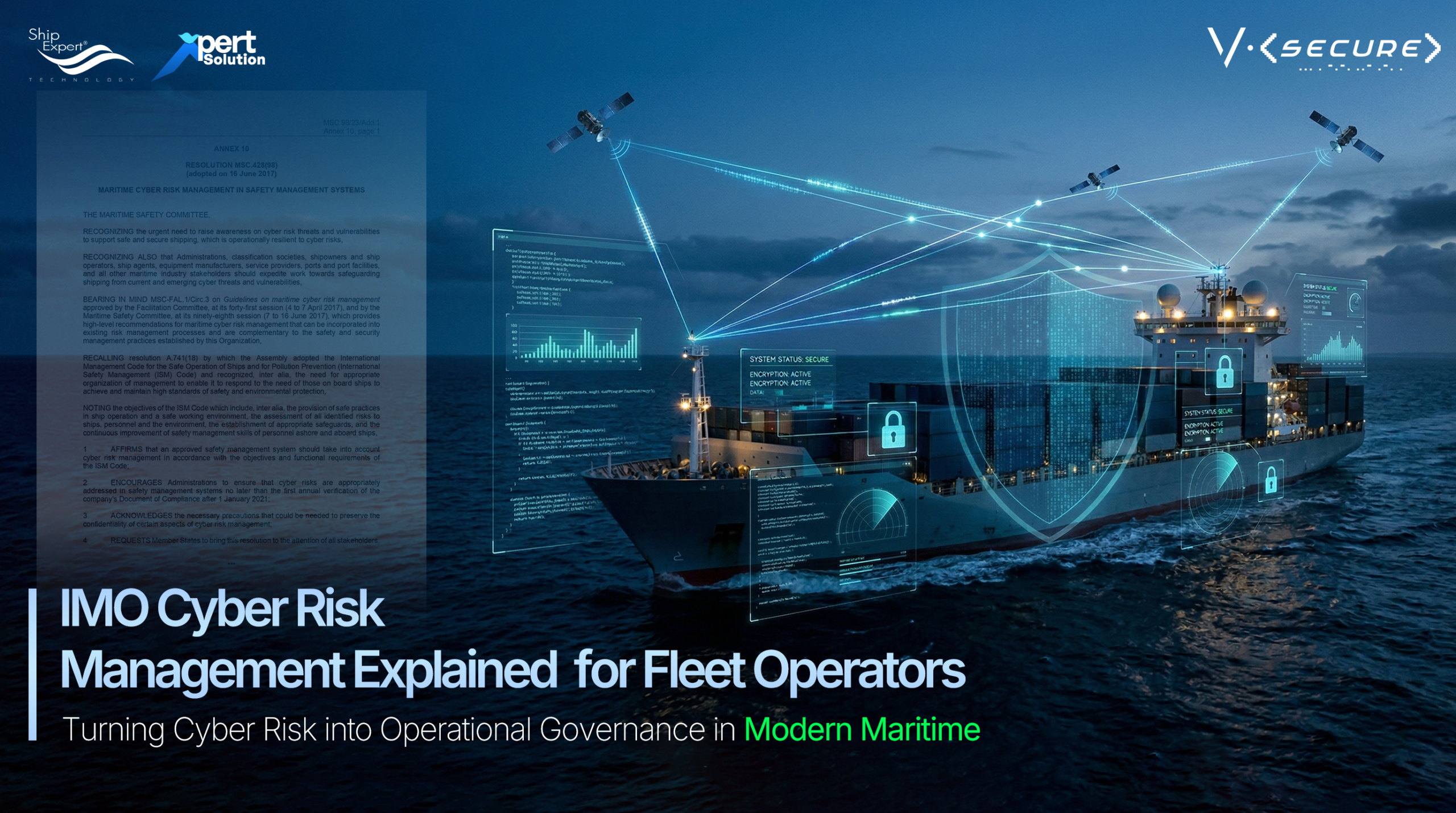 Why maritime cyber risk governance is now core to safe, compliant and resilient shipping In today’s maritime landscape, digital technologies are everywhere — from navigation and communication systems to cargo management and engine monitoring. But with increased connectivity comes increased vulnerability to cyber threats that can disrupt vessel operations, compromise safety, or even lead to regulatory non-compliance. This is why cyber risk management has become a central governance topic for fleet operators worldwide. In response to these threats, the International Maritime Organization (IMO) has developed formal guidance requiring ship operators to integrate cyber risk management into their safety frameworks — a change that is reshaping how fleets are governed and audited.