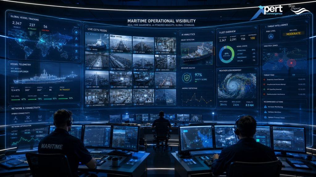 From CCTV to Operational Visibility ในมุมมองของ Xpert Convergence ระบบ Maritime CCTV ไม่ได้เป็นเพียง “ระบบบันทึกภาพ” แต่กำลังก้าวสู่การเป็น “Operational Visibility Platform” ที่ช่วยให้: • Fleet Manager บนฝั่งสามารถมองเห็นสถานการณ์บนเรือแบบ Real-Time • ผู้บริหารสามารถตรวจสอบ Operational Activity ได้จากทุกที่ • ทีมปฏิบัติงานสามารถติดตามเหตุการณ์สำคัญได้รวดเร็วขึ้น • Solution ได้รับการพัฒนาให้นำเอา AI เข้ามาประยุกต์ใช้ • องค์กรสามารถเพิ่มมาตรฐานด้าน Safety และ Operational Governance ได้อย่างมีประสิทธิภาพ เมื่อผสานเทคโนโลยี 4G Connectivity, Cloud Monitoring และ Video Compression เข้าด้วยกัน ระบบ CCTV ทางทะเลยุคใหม่จึงไม่ใช่เพียงเรื่องของ “กล้อง” แต่เป็นส่วนหนึ่งของ “Maritime Operational Intelligence”