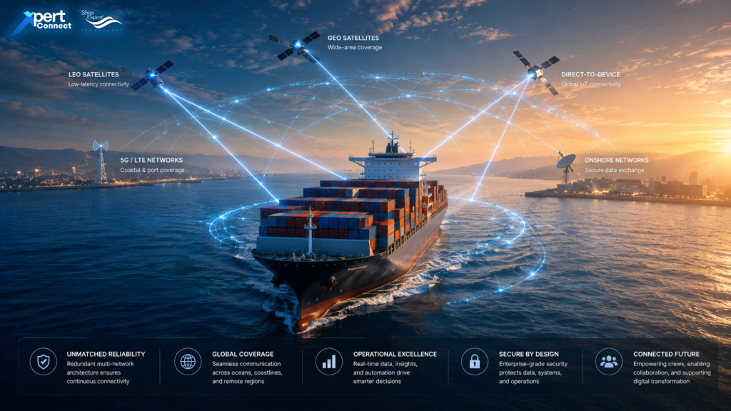 The Future of Maritime Connectivity อนาคตของ Maritime Connectivity จะไม่ได้ถูกกำหนดโดยเทคโนโลยีเพียงชนิดเดียว แต่จะถูกกำหนดโดยความสามารถในการผสานเครือข่ายหลายรูปแบบเข้าด้วยกัน เพื่อให้เรือสามารถเชื่อมต่อได้อย่างต่อเนื่อง ไม่ว่าจะอยู่ในพื้นที่ใดของโลก ดังนั้นคำถามที่แท้จริงอาจไม่ใช่ "Satellite 5G จะมาแทน VSAT หรือไม่?" แต่ควรเป็น "องค์กรของคุณพร้อมหรือยังสำหรับยุคของ Multi-Orbit Connectivity?" เพราะในโลกของการเดินเรือยุคดิจิทัล ความต่อเนื่องในการเชื่อมต่อไม่ได้เป็นเพียงเรื่องของการสื่อสารอีกต่อไป แต่มันคือรากฐานสำคัญของการปฏิบัติงาน ความปลอดภัย และความสามารถในการแข่งขันของกองเรือในอนาคต